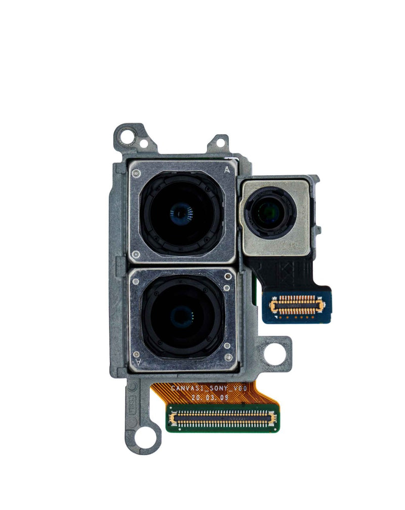 Encuentra el módulo de cámara trasera para Samsung Galaxy S20 Plus 5G en Guatemala, OEM Pull, gran angular, telefoto y de profundidad, en tiendas de reparaciones especializadas o mayoristas de celulares.
