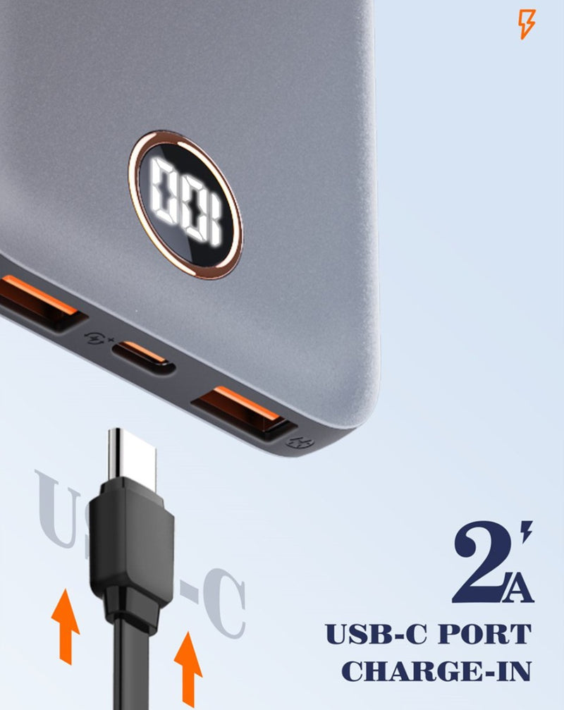 Compra al mayor la PowerBank LDNIO P10 ultra delgada con pantalla digital de 10000mAh en Guatemala, ideal para estar siempre conectado.
