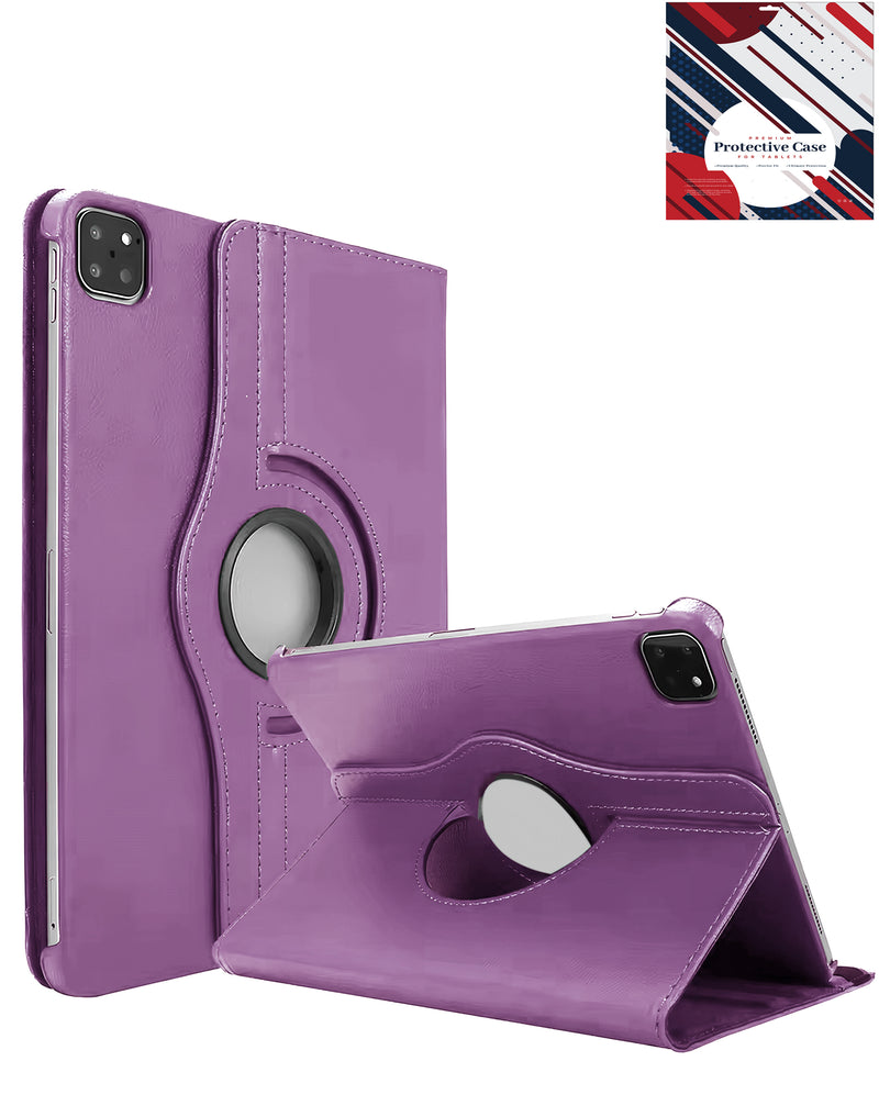 Encuentra en Guatemala el estuche con soporte giratorio 360 grados para iPad Pro 11 (5th / 2024) color morado de la marca SlowBack.