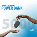 Batería POMGEAR MagPower Deluxe negra de 5000mAh, power bank magnético con carga inalámbrica SlowBack.