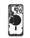 Tapa trasera azul titanium con componentes preinstalados para reparación de iPhone 15 Pro Max en Guatemala.