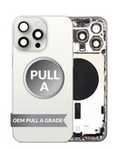 Encuentra la tapa trasera con componentes preinstalados para iPhone 15 Pro Max en Guatemala, ideal para reparaciones en talleres especializados.