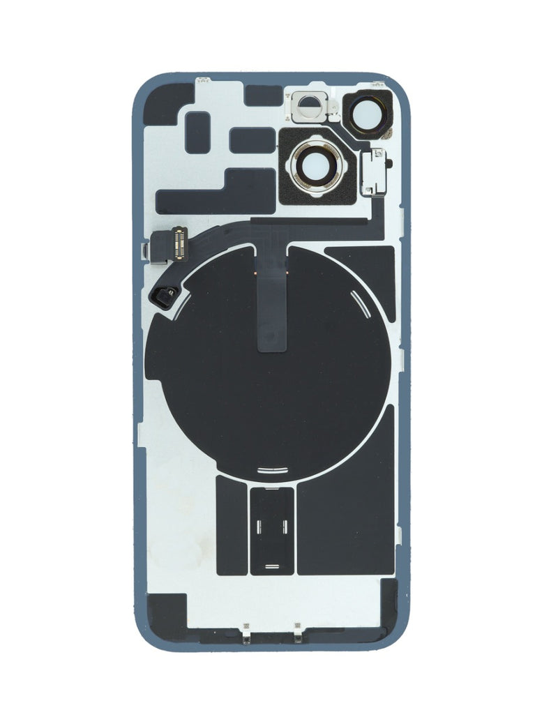 Magnífica tapa trasera con marco, flex de carga NFC inalámbrica, imán MagSafe para iPhone 14 en color púrpura, calidad OEM en Guatemala.