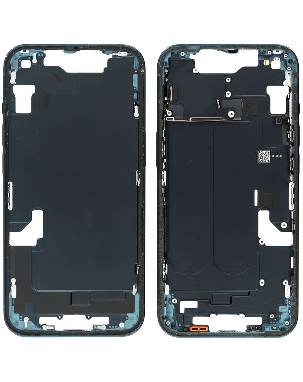 Encuentra el marco central para iPhone 14 (MIDNIGHT) en Guatemala, ideal para mayoristas y talleres de reparaciones.