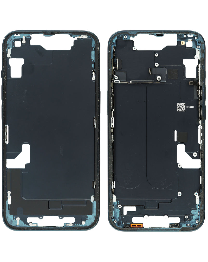 Encuentra el marco central para iPhone 14 (MIDNIGHT) en Guatemala, ideal para mayoristas y talleres de reparaciones.