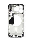 Marco medio de color negro para iPhone 15 Pro Max disponible en Guatemala para reparaciones en mayoristas y talleres de reparación.