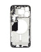 Marco medio de color negro para iPhone 15 Pro Max disponible en Guatemala para reparaciones en mayoristas y talleres de reparación.