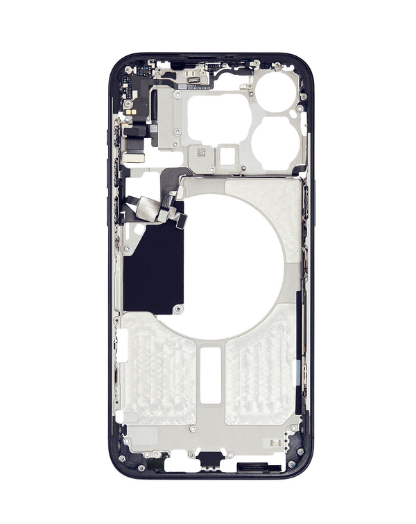 Reparación del marco medio iPhone 15 Pro Max (AZUL) en Guatemala, disponible para mayoristas y talleres de reparación.