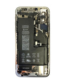 Tapa trasera original con componentes preinstalados para iPhone XS plateado en Guatemala.