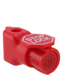 Cien cerraduras de gancho rojas Peg de 6mm con una llave, ideales para seguridad de exhibidores.