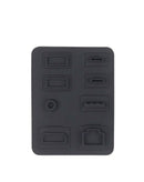 Encuentra el set de tapones para polvo de 8 piezas en Guatemala, ideal para reparaciones de PS5, bajoPPLCD y accesorios.