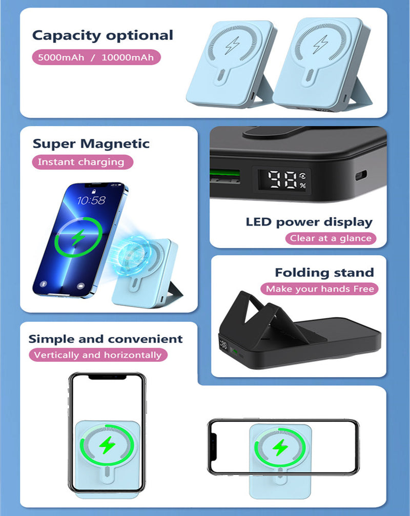 Encuentra la mejor batería plegable magnética MagSafe de 15W y 20W en Guatemala en SlowBack, el mayorista de accesorios electrónicos.