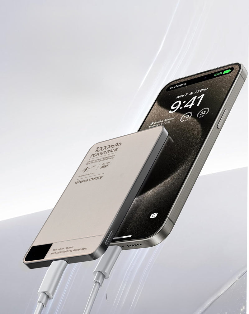 Encuentra la batería Q1 Magnetic 15W Wireless 20W PD USB-C de 10000mAh en Guatemala, ideal para mayoristas de power banks y reparaciones de dispositivos electrónicos.