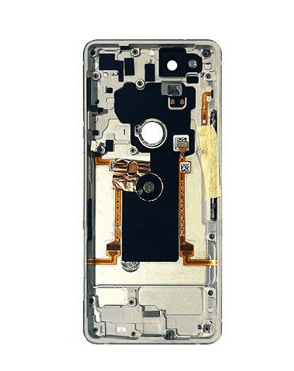Compra en Guatemala chasis con componentes pequeños preinstalados para Google Pixel 2 (NO LOGO) color blanco, ideal para reparaciones de celulares.