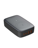 Cargador inalámbrico LDNIO Q4010 negro de escritorio, con 2 puertos USB-A y 2 USB-C, carga rápida de 133W.