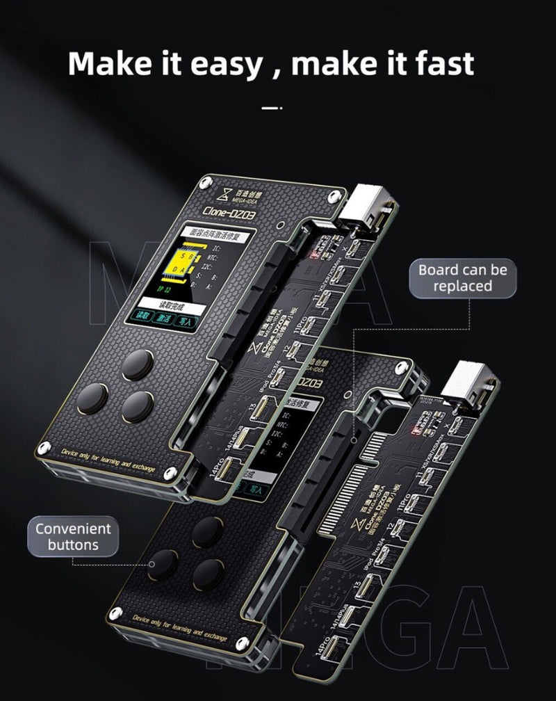 Encuentra en Guatemala el QianLi Mega-Idea 4 en 1 DZ03 Clone para reparación de batería y placa, programador de matriz de puntos y True Tone.