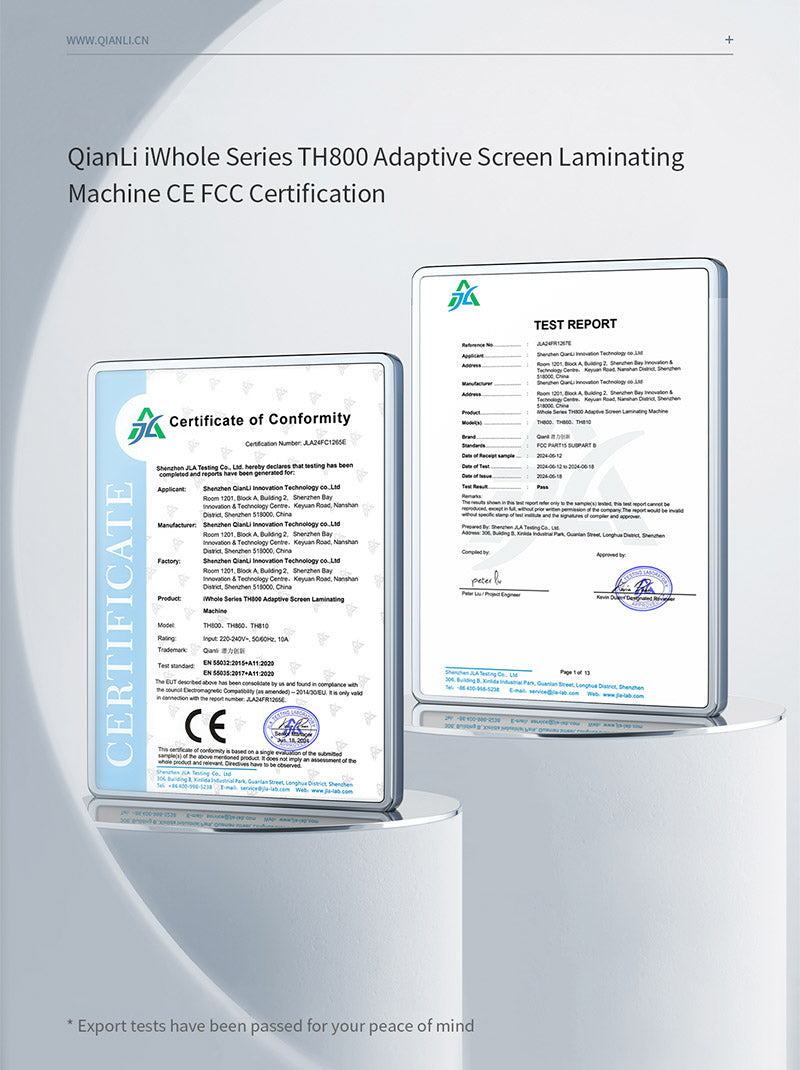 Maquina de laminado de pantalla adaptativa QianLi iWhole Series TH800 en Guatemala.