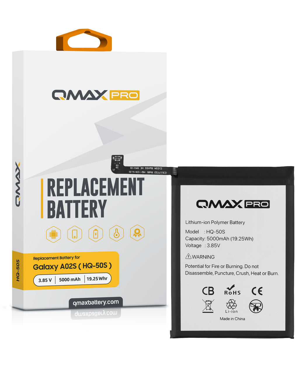 Bateria QMAX Pro Galaxy A02S (A025) / A03S (A037) (5000 mAh) (HQ-50S ...