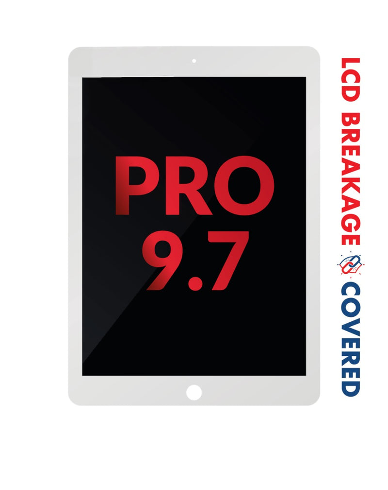 Reparación de pantalla Quantum+ para iPad Pro 9.7 en Guatemala, disponible en color blanco.