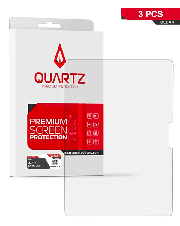 Protector de vidrio templado Quartz para iPad Air 13, pack de 3 unidades, ideal para encontrar en Guatemala en tiendas de accesorios para iPad y mayoristas de tecnología.