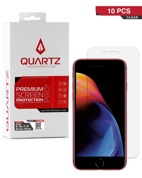 Protector de pantalla cristal templado para iPhone SE 2022/SE 2020/8/7/6s/6, pack de 10 unidades en Guatemala.