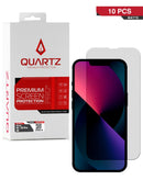 Protector de pantalla cristal templado mate para iPhone 13/13 Pro/14/16e en pack de 10 unidades en Guatemala.