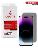 Encuentra el vidrio templado Privacy QUARTZ para iPhone 14 Pro en Guatemala, ideal para proteger la privacidad de tu pantalla.