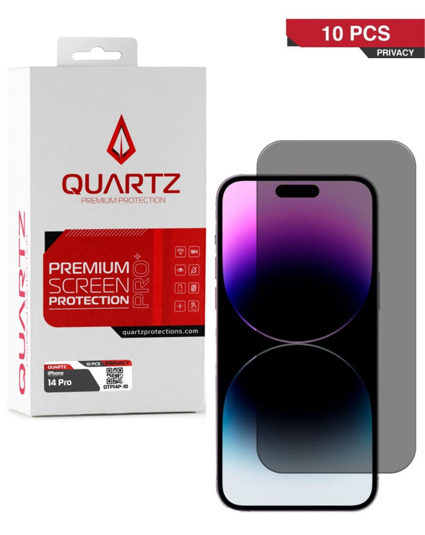 Protector de pantalla Privacy vidrio templado para iPhone 14 Pro en Guatemala, disponible en pack de 10 unidades al por mayor.