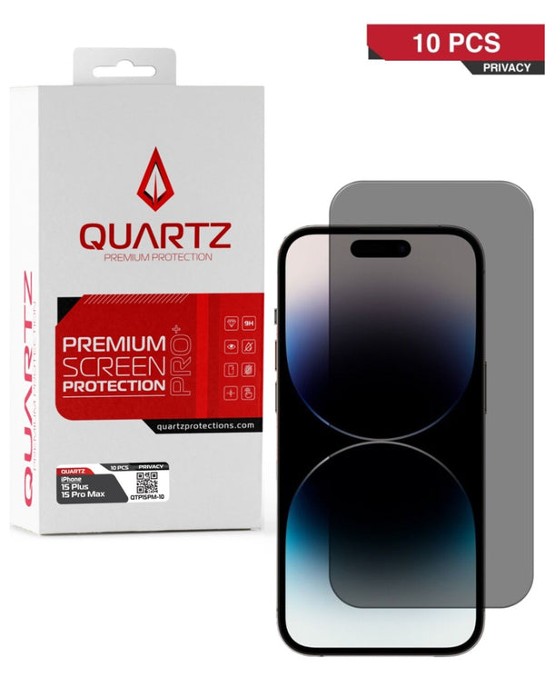 Protector de pantalla de vidrio templado de privacidad para iPhone 15 Plus / 15 Pro Max en Guatemala.