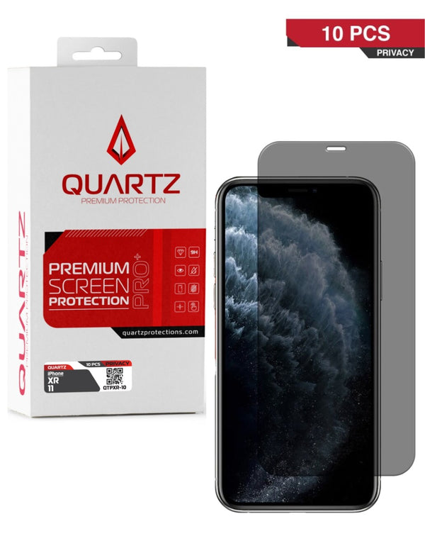 Protector de pantalla de cristal templado de privacidad para iPhone XR/11 en Guatemala, disponible en el mayorista de accesorios para celulares.