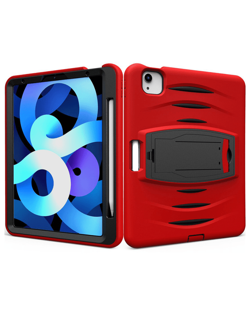 Encuentra la mejor funda antigolpes en Guatemala para iPad Pro 12.9 con ranura para lápiz en color rojo.