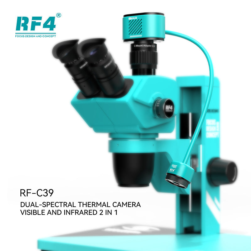 Encuentra el Microscopio trinocular estéreo RF4 RF-C39 con cámara 4K y cámara térmica en Guatemala para profesionales y mayoristas de laboratorios.