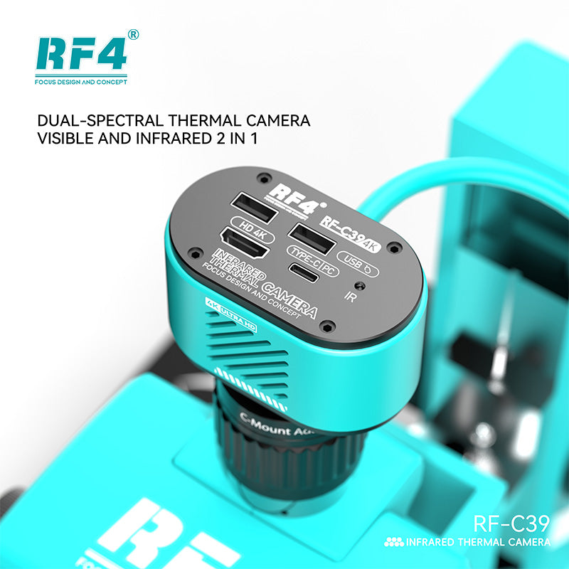 Encuentra el Microscopio trinocular estéreo RF4 RF-C39 con cámara 4K y cámara térmica en Guatemala para profesionales y mayoristas de laboratorios.