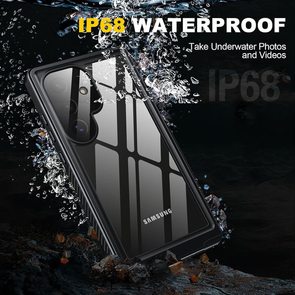 Protector transparente impermeable para Galaxy S24 Ultra en Guatemala, disponible en tiendas mayoristas y talleres de reparación.