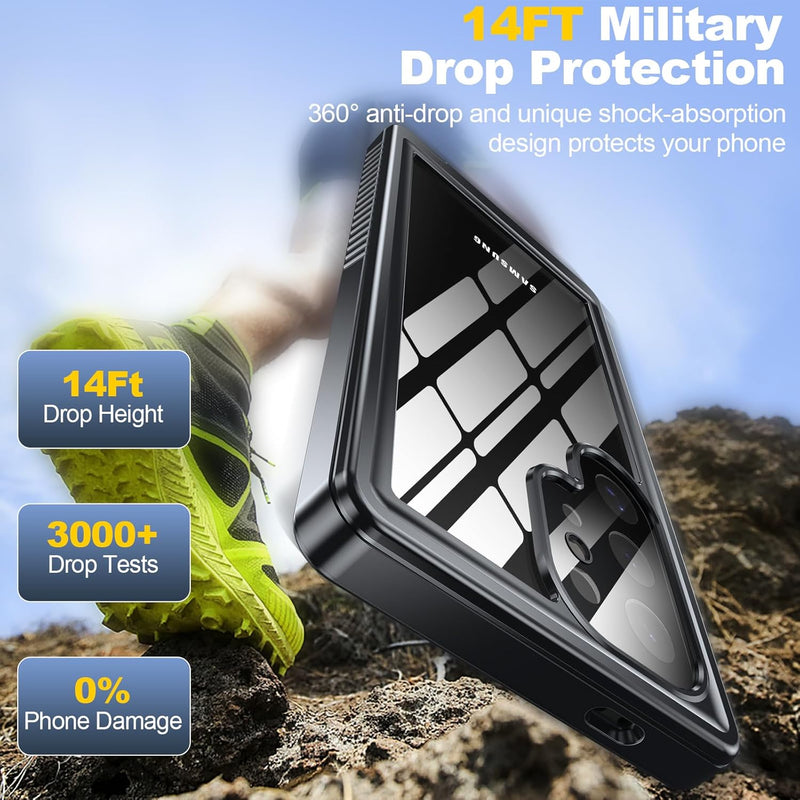 Protector transparente impermeable para Galaxy S24 Ultra en Guatemala, disponible en tiendas mayoristas y talleres de reparación.