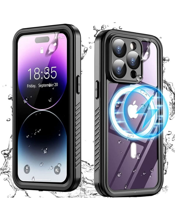 Compra el mejor case híbrido impermeable MFS Series para iPhone 15 Pro en Guatemala, con tecnología Magsafe de SlowBack.