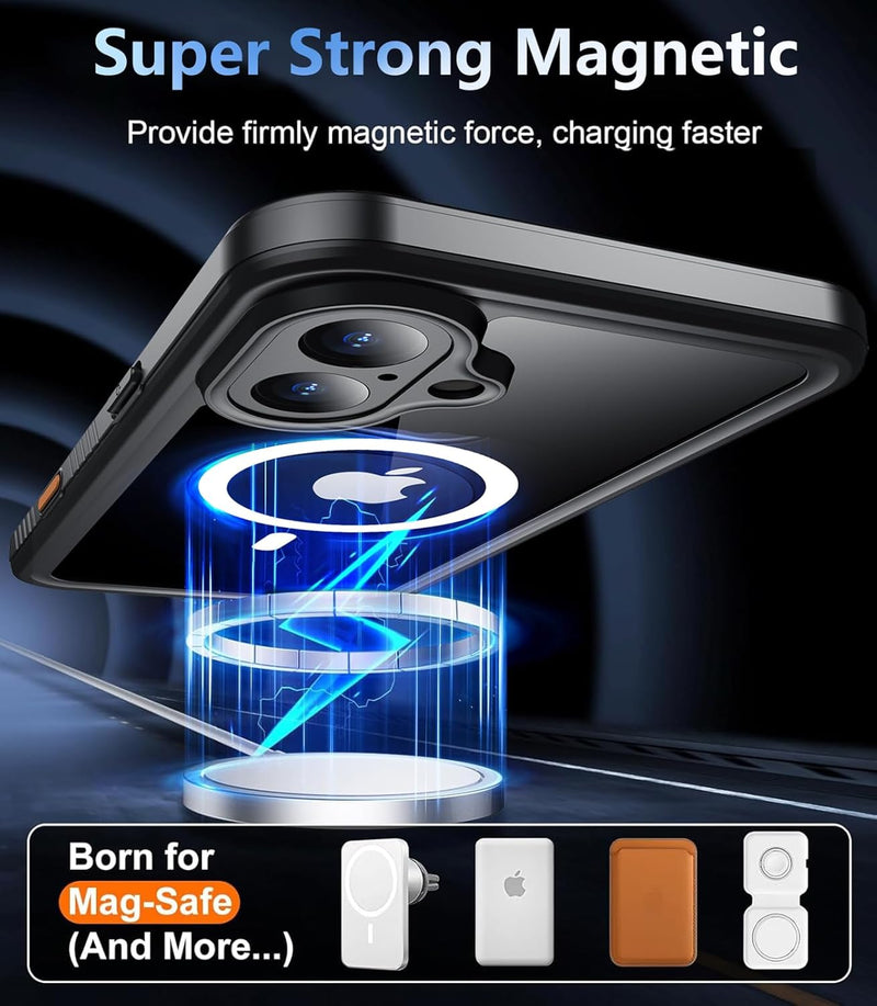 Encuentra la mejor funda iPhone 16 Plus Magsafe MFS Series waterproof en Guatemala en SlowBack, distribuidor autorizado de fundas híbridas.