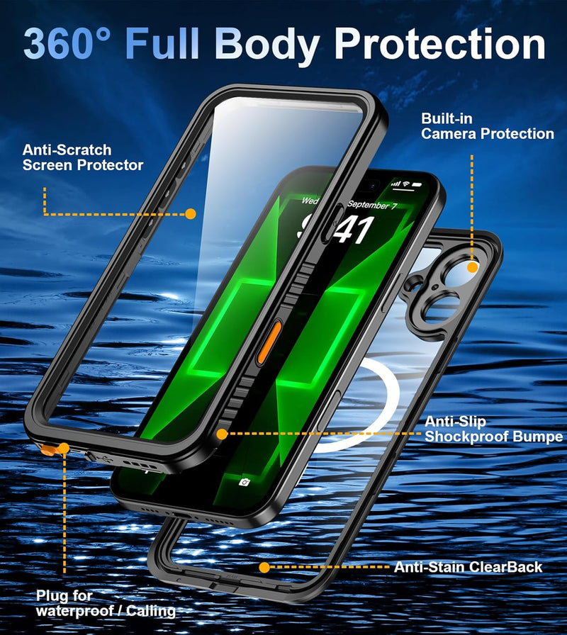 Encuentra la mejor funda iPhone 16 Plus Magsafe MFS Series waterproof en Guatemala en SlowBack, distribuidor autorizado de fundas híbridas.