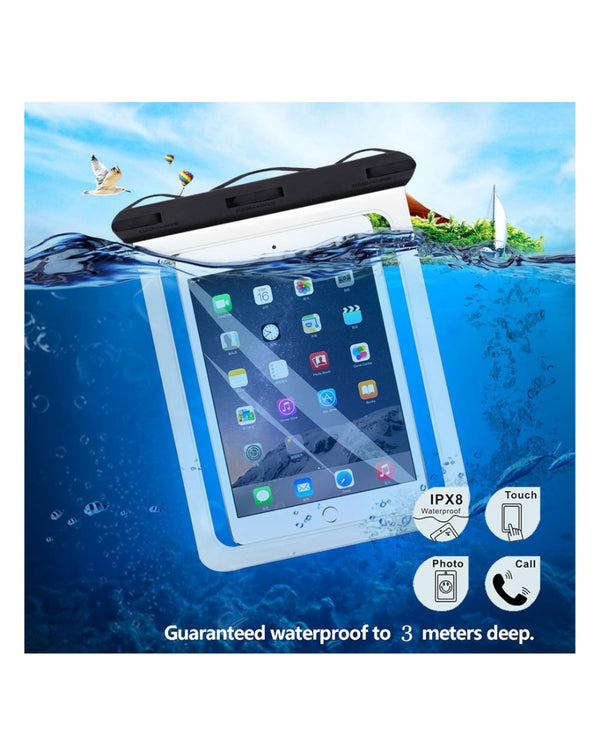 Encuentra la bolsa seca impermeable para Tablet PC 11 de color negro en Guatemala, ideal para proteger tu equipo de la humedad en talleres y mayoristas de accesorios electrónicos.