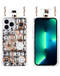 Funda diseno botella perfume con grandes piedras y cuerda de cuero metal iPhone 13 Pro