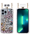 Funda diseno botella de perfume con piedras grandes y cuerda metalica de cuero - 8 iPhone 13 Pro