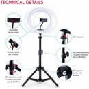 Luz de anillo para selfie con tripode Bytech ideal para iluminar tus fotos y videos en Guatemala.