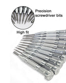 Set de destornilladores de precisión SoFix S003 Max para reparación de notebooks, con puntas variadas.
