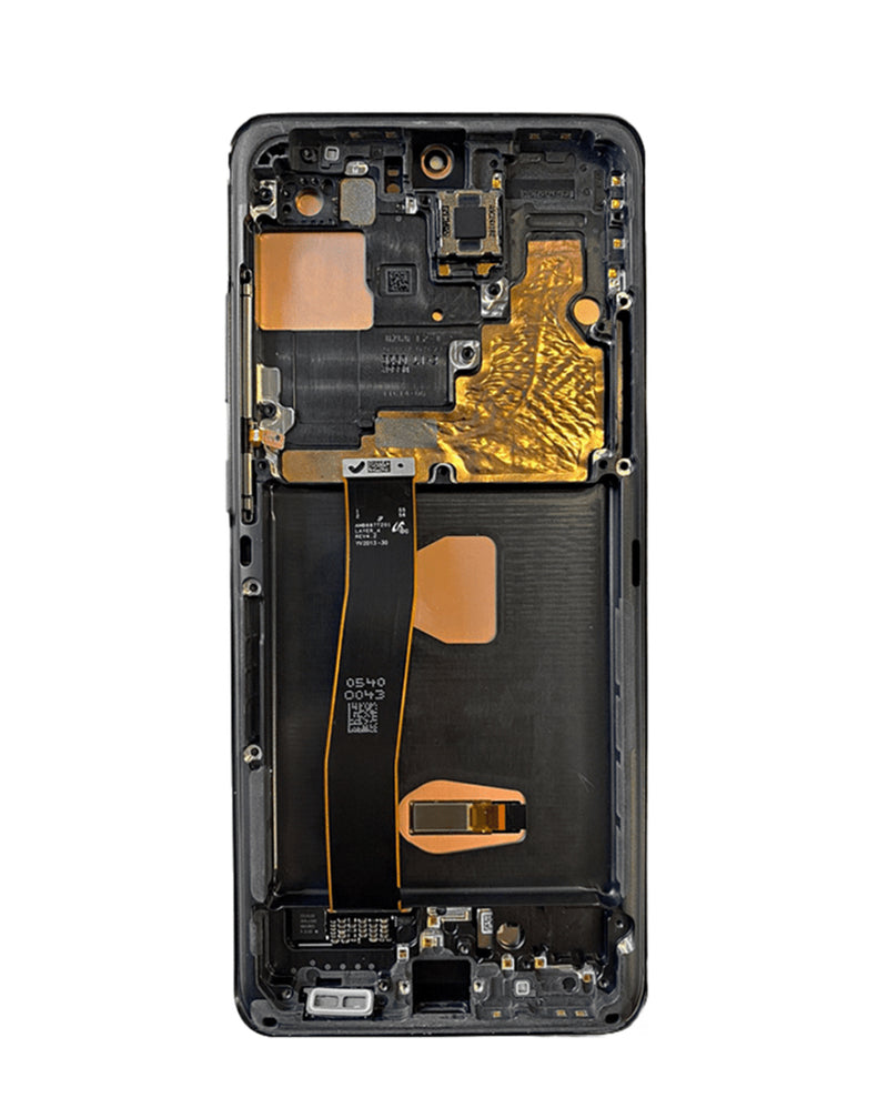 Marco con pantalla Premium para Galaxy S20 Ultra en color Cosmic Black disponible en Guatemala para reparaciones de pantallas OLED.