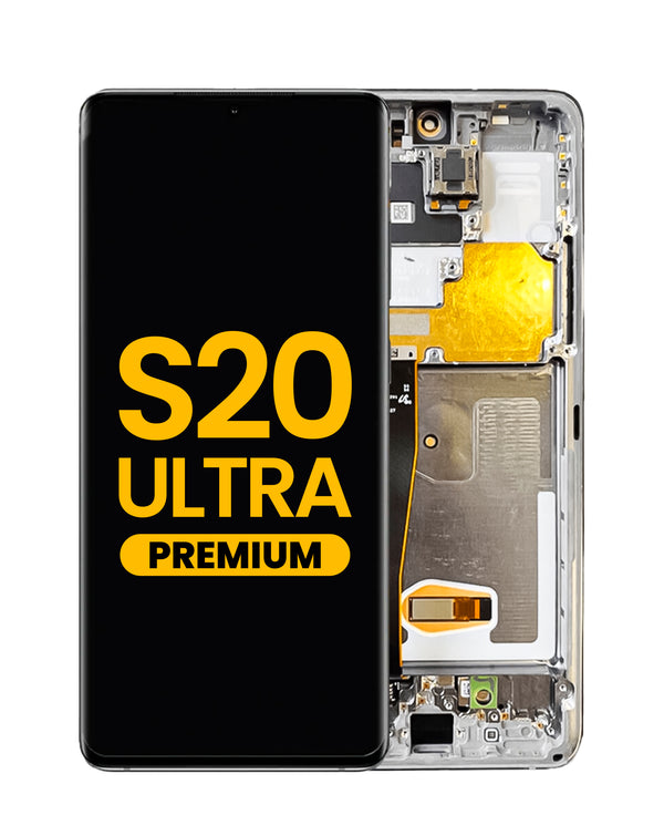 Reparación de pantalla con marco para Samsung Galaxy S20 Ultra G988 (CLOUD WHITE) en Guatemala.