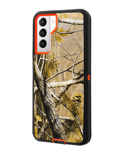 Encuentra la mejor funda heavy duty CAMO ORANGE para Samsung Galaxy S21 Plus en Guatemala.