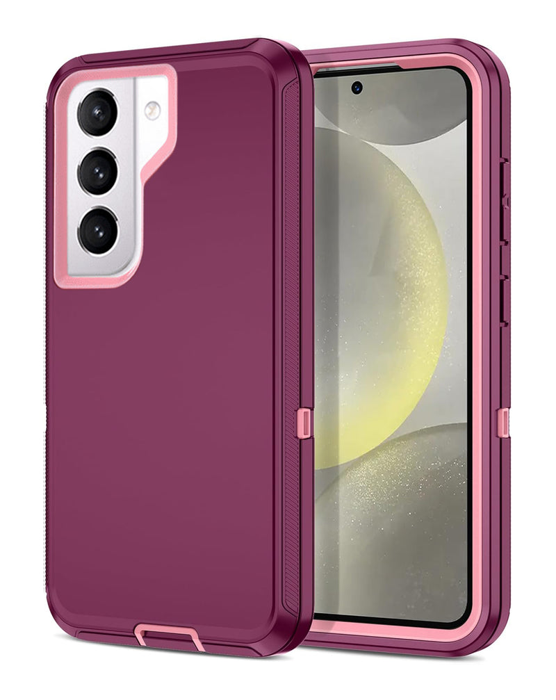 Protector heavy duty en color marsala y rosa para Galaxy S21 en Guatemala, ideal para proteger tu celular en talleres especializados.