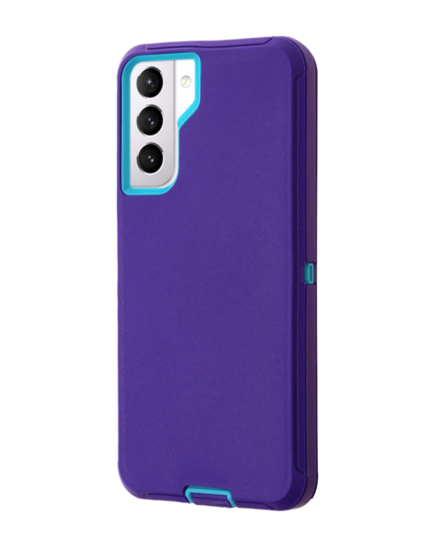 Encuentra la mejor funda de alta resistencia para tu Samsung Galaxy S21 Plus en Guatemala en una variedad de colores como morado y verde turquesa.