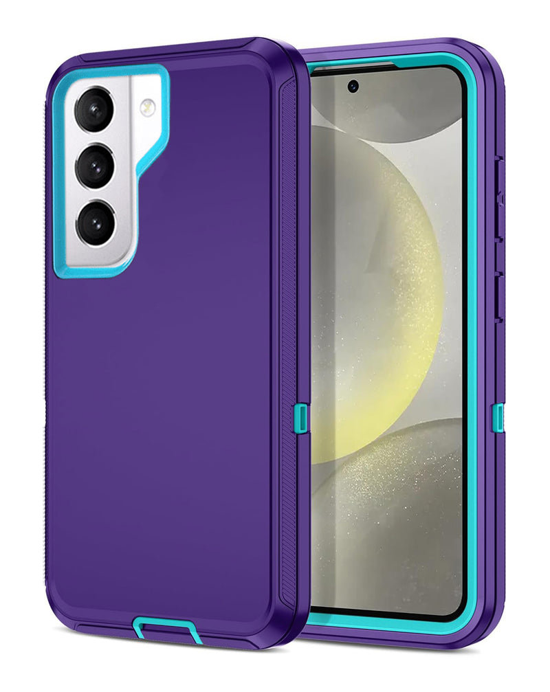 Protege tu Galaxy S21 con esta funda heavy duty en colores púrpura y turquesa en Guatemala.