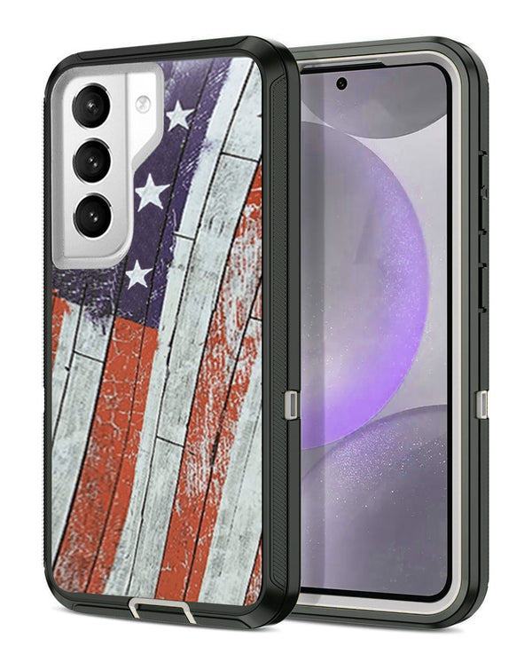 Protege tu Galaxy S21 con estilo patriótico con esta funda heavy duty con diseño de la bandera de Estados Unidos en Guatemala.